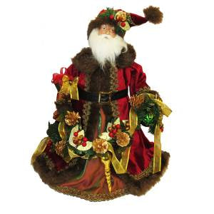 23” FABRIC DECORATED TABLETOP SANTA
