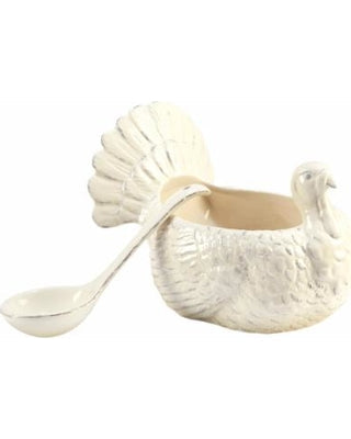 3-D TURKEY GRAVY BOAT W/LADLE 26OZ