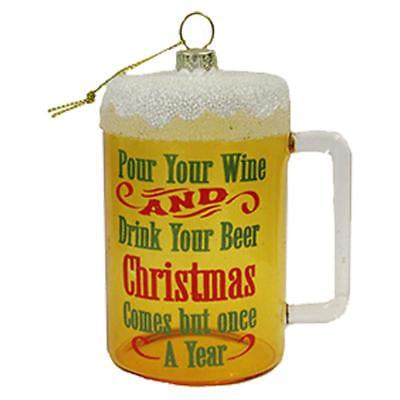 4” GLASS BEER MUG Ornament by KSA