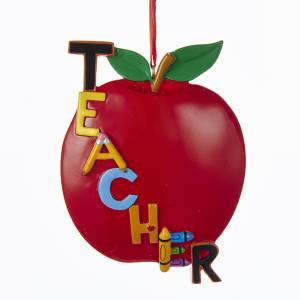 5” APPLE (TEACHER) ORNAMENT