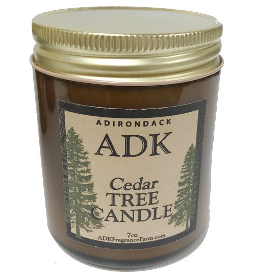 ADK CEDAR TREE CANDLE 7OZ made in Potsdam, NY