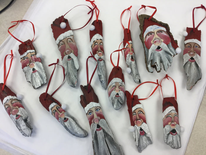 Artisan Made DRIFTWOOD SANTA ORNAMENTS one of a kind by Kathleen Gallagher