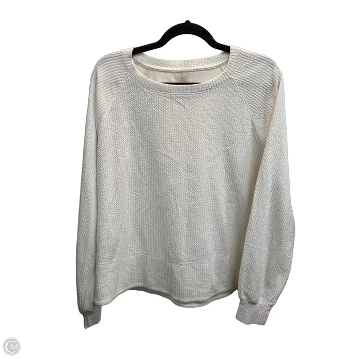 Athletic Sweatshirt Crewneck By Calia In White, Size: L