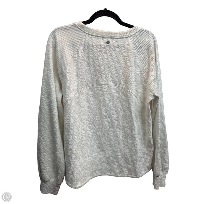 Athletic Sweatshirt Crewneck By Calia In White, Size: L