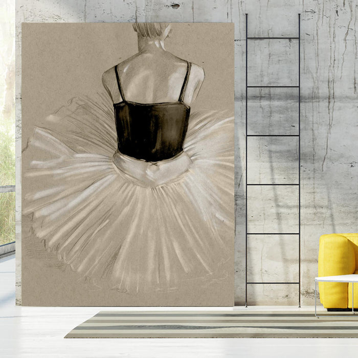 Black Leotard II by Jennifer Paxton Parker on GIANT ART - beige black & white ballerina
