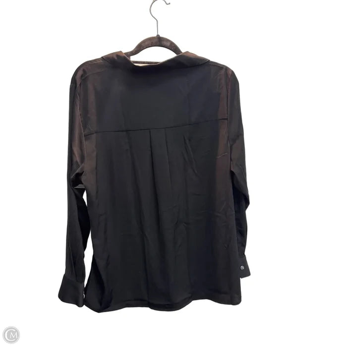 Blouse Long Sleeve By Banana Republic In Black, Size: Xl