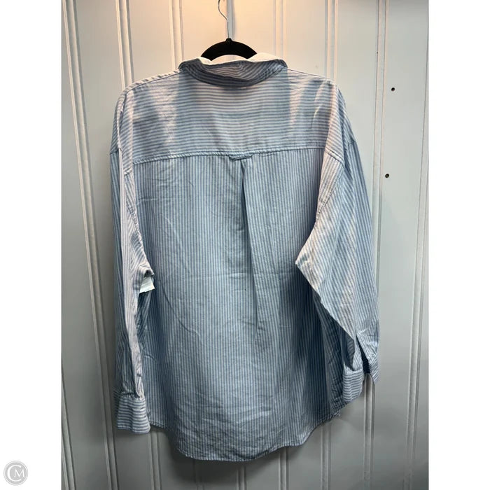 Blouse Long Sleeve By Old Navy In Striped Pattern, Size: L