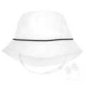 Bucket Hat with Straps - White