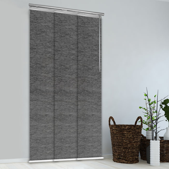 Charcoal Camo 3-Panel Single Rail Panel Track Extendable 28"-43"W x 91.4"H, Panel width 15.75" - 75% LIGHT-FILTERING