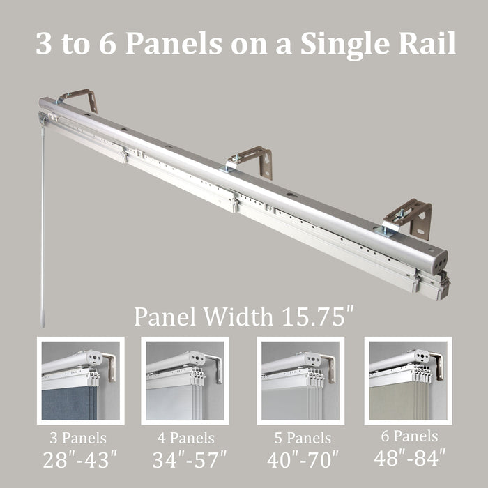 Charcoal Camo 3-Panel Single Rail Panel Track Extendable 28"-43"W x 91.4"H, Panel width 15.75" - 75% LIGHT-FILTERING