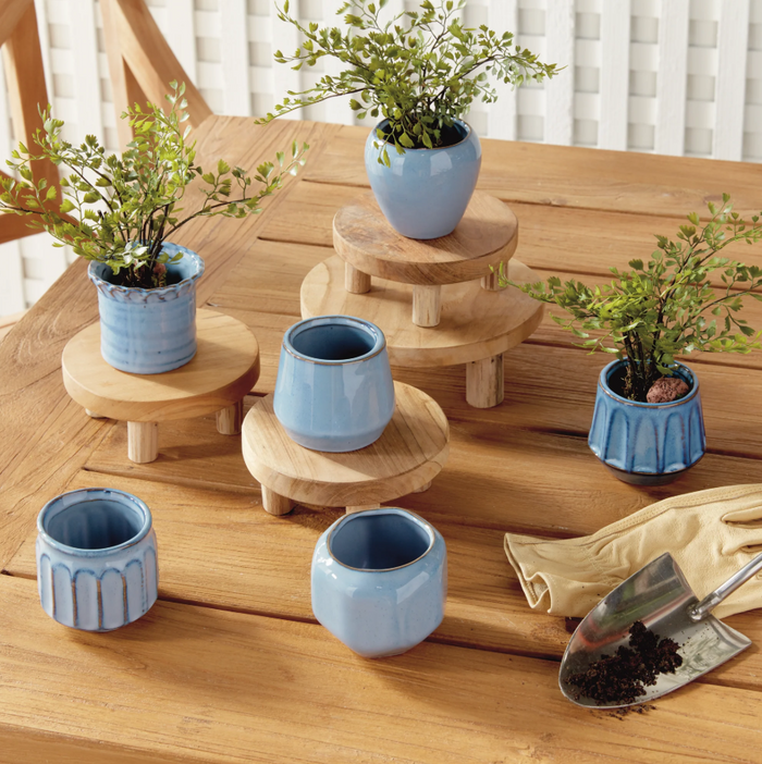Dezie Mini Pot, Blue - 13 Hub Lane   |  Stoneware Pots