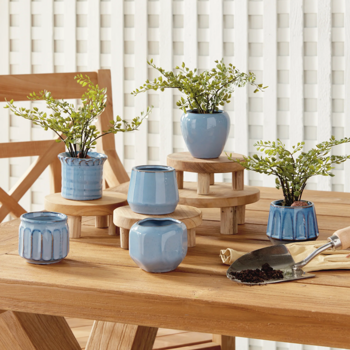 Dezie Mini Pot, Blue - 13 Hub Lane   |  Stoneware Pots