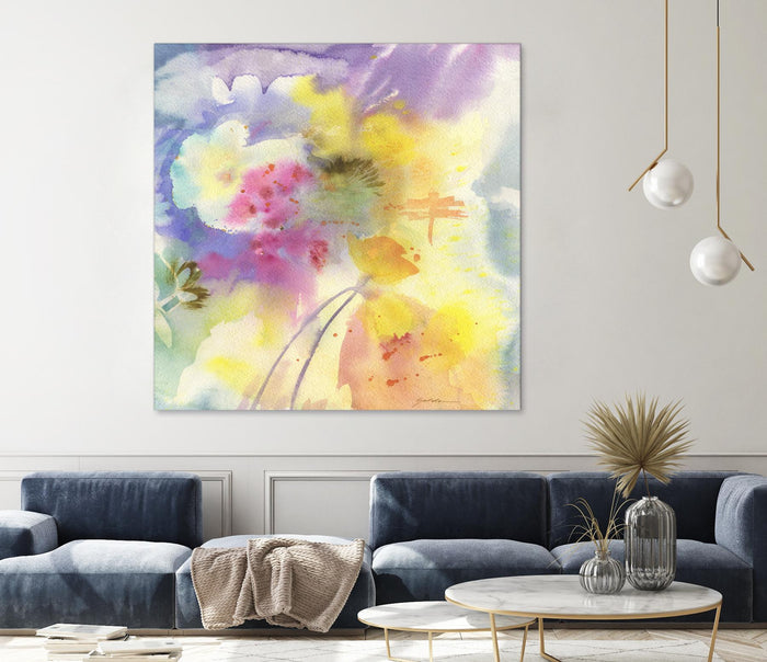 Dragonfly by Sheila Golden on GIANT ART - multicolor floral/still life; contemporary
