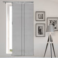 Embroidered Cadet 3-Panel Single Rail Panel Track Extendable 28"-43"W x 91.4"H, Panel width 15.75" - 80% LIGHT-FILTERING