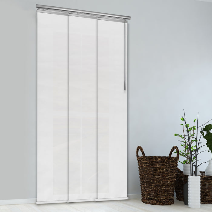 Embroidered Chiffon 3-Panel Single Rail Panel Track Extendable 28"-43"W x 91.4"H, Panel width 15.75" - 80% LIGHT-FILTERING