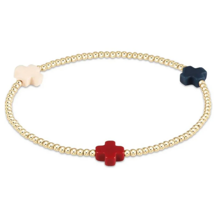 enewton Signature Cross Gold Pattern Bead Bracelet - 13 Hub Lane   |  Beaded Bracelets