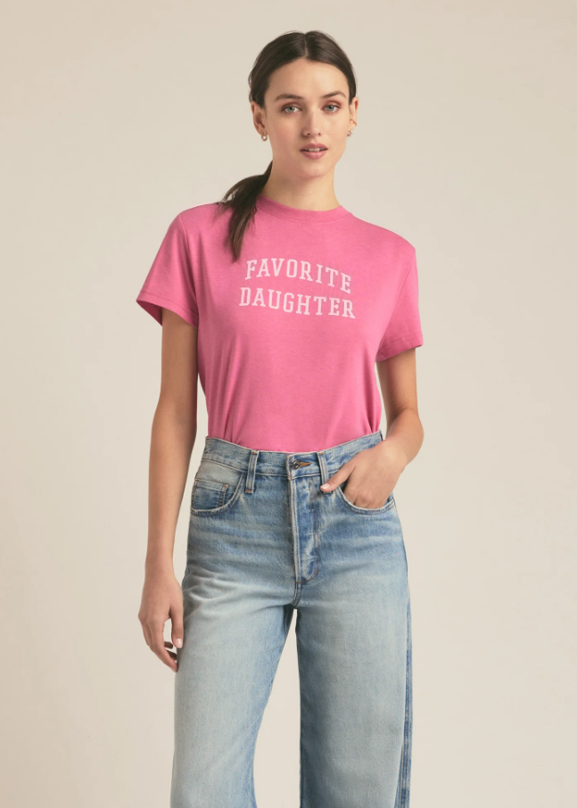 Favorite Daughter Cropped Collegiate Tee, Deep Rose - 13 Hub Lane   |  Cropped Tees