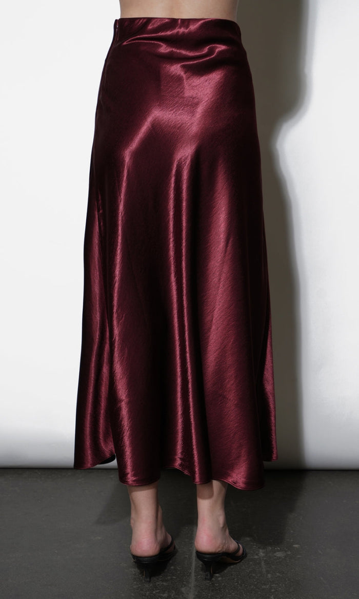 Greylin Paige Midi Slip Skirt in Dark Cherry
