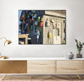 Hut on Badgers Island I by Emily Kalina on GIANT ART - pink coastal & tropical abstract