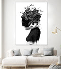 Hybrid Girl by Balazs Solti on GIANT ART - black,white contemporary, figurative, urban/pop surrealism, flowers, silhouettes