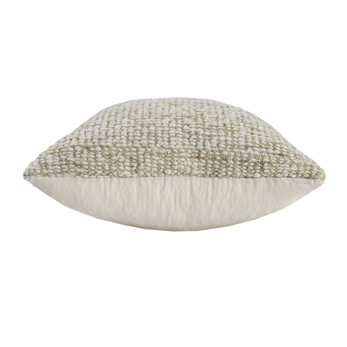 Ivory & Green Wool Pillow - 13 Hub Lane   |  Decorative Pillows