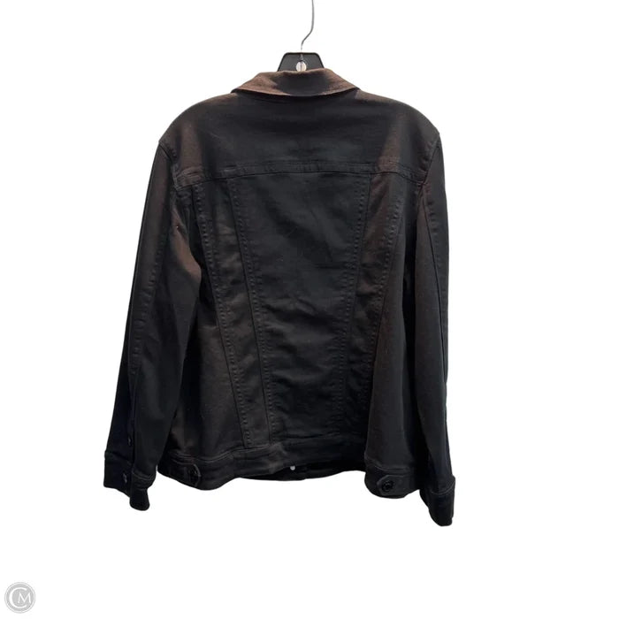 Jacket Denim By Chicos In Black, Size: Xl