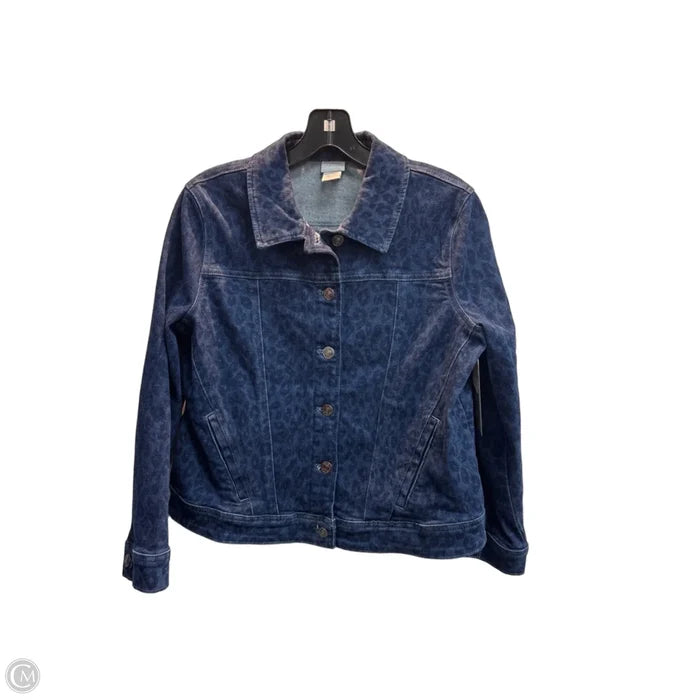 Jacket Denim By Chicos In Blue Denim, Size: Mp