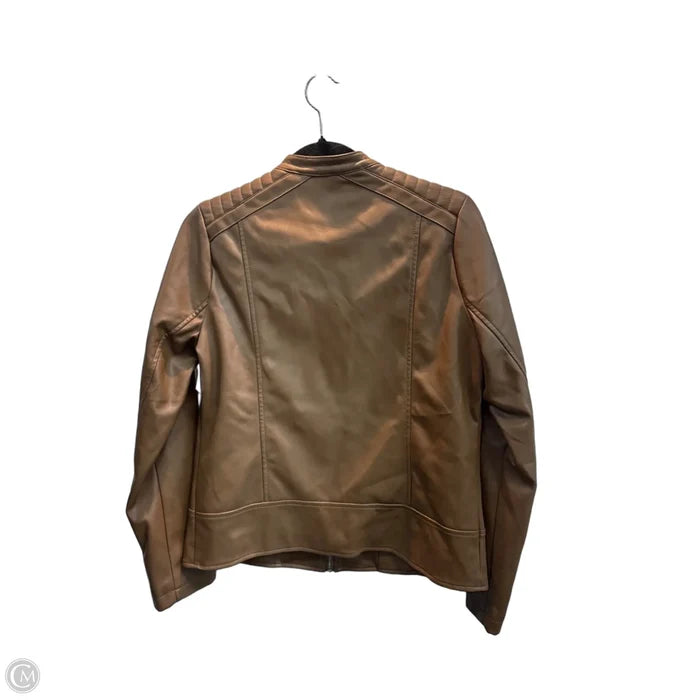 Jacket Moto By Apt 9 In Brown, Size: S