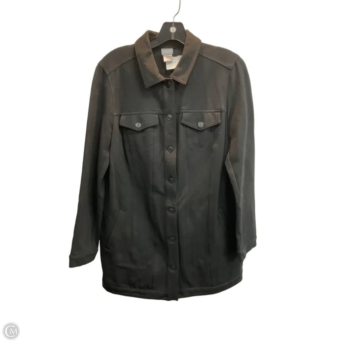 Jacket Shirt By Chicos In Black, Size: M