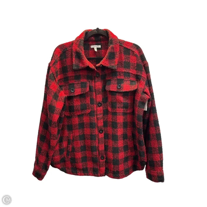 Jacket Shirt By Maurices In Plaid Pattern, Size: L