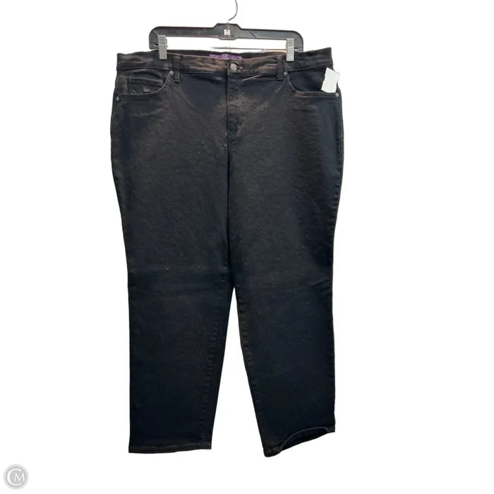Jeans Straight By Gloria Vanderbilt In Black Denim, Size: 18