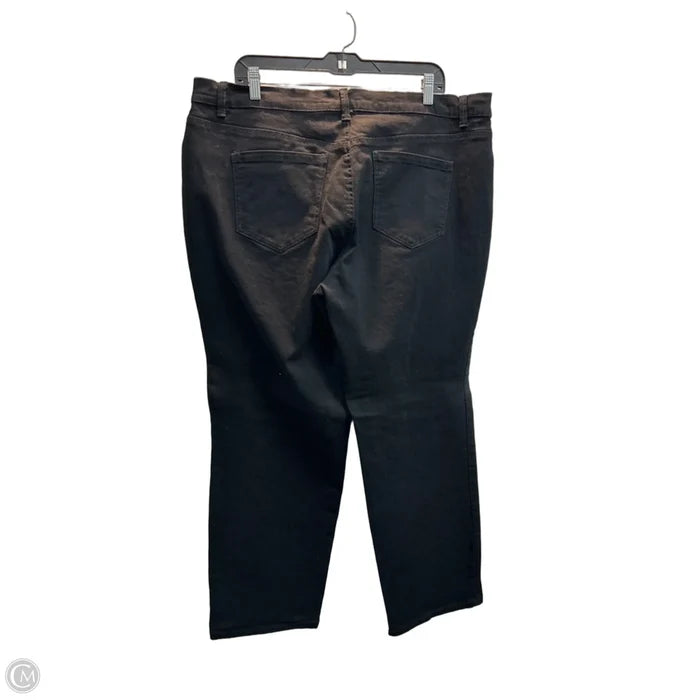 Jeans Straight By Gloria Vanderbilt In Black Denim, Size: 18