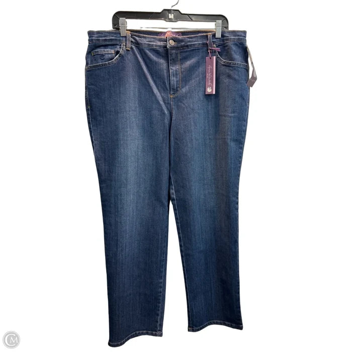 Jeans Straight By Gloria Vanderbilt In Blue Denim, Size: 18
