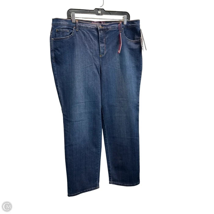 Jeans Straight By Gloria Vanderbilt In Blue Denim, Size: 18