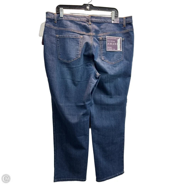 Jeans Straight By Gloria Vanderbilt In Blue Denim, Size: 18