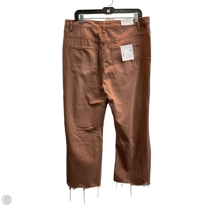 Jeans Wide Leg By Vervet In Brown Denim, Size: 14