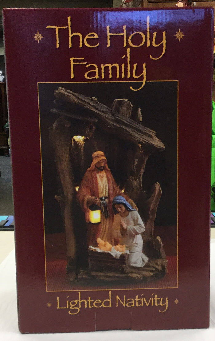 LIGHTED HOLY FAMILY NATIVITY