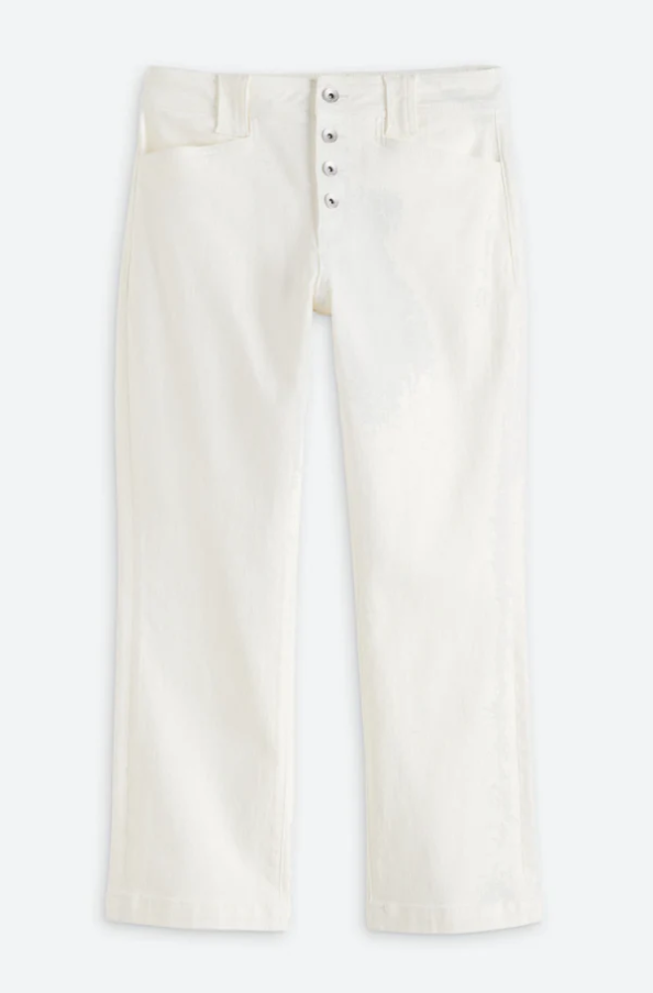 Luna Kick Crop, Bleached White - 13 Hub Lane   |  Cropped Straight Leg Pants
