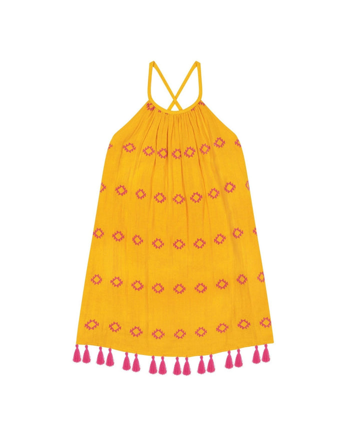 Mini Chantal Girls Sundress Marigold Embroidery image 0