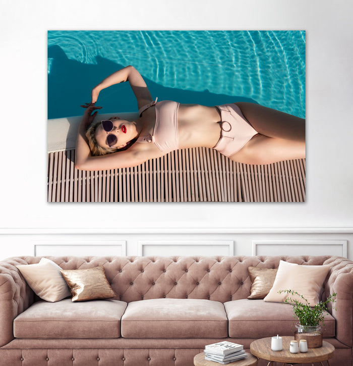 Poolside by Colin on GIANT ART - beige figurative sunbathing