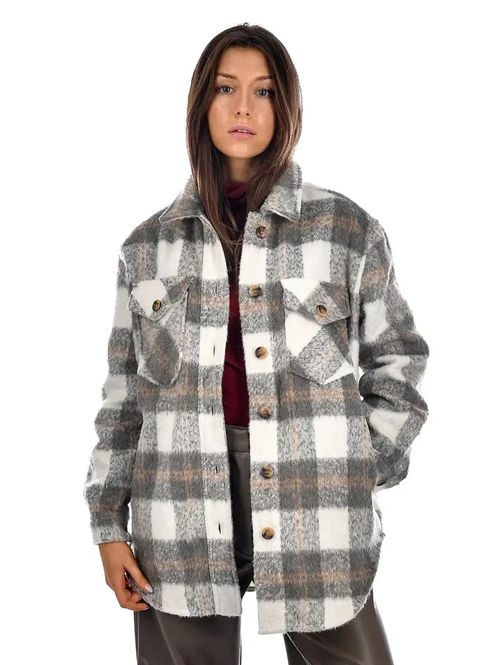 RD Style Plaid Woven Shirt Jacket - Taryn x Philip Boutique