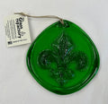 RECYCLED GLASS SUN CATCHER- FLEUR DE LIS- EMERALD GREEN