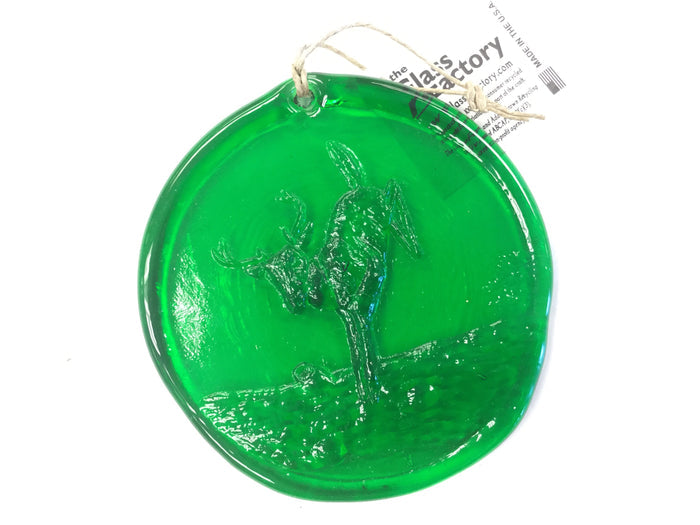 RECYCLED GLASS SUN CATCHER WHITE TAIL DEER