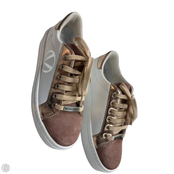 Shoes Designer By Valentino-mario In Pink & White, Size: 7