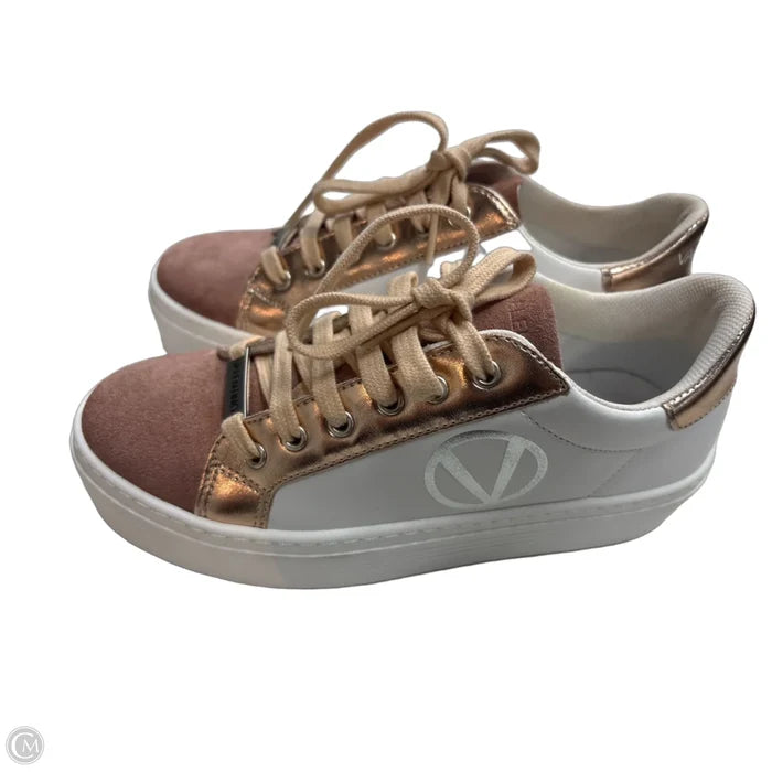 Shoes Designer By Valentino-mario In Pink & White, Size: 7