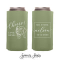 Slim 12oz Wedding Can Cooler #204S - Cheers