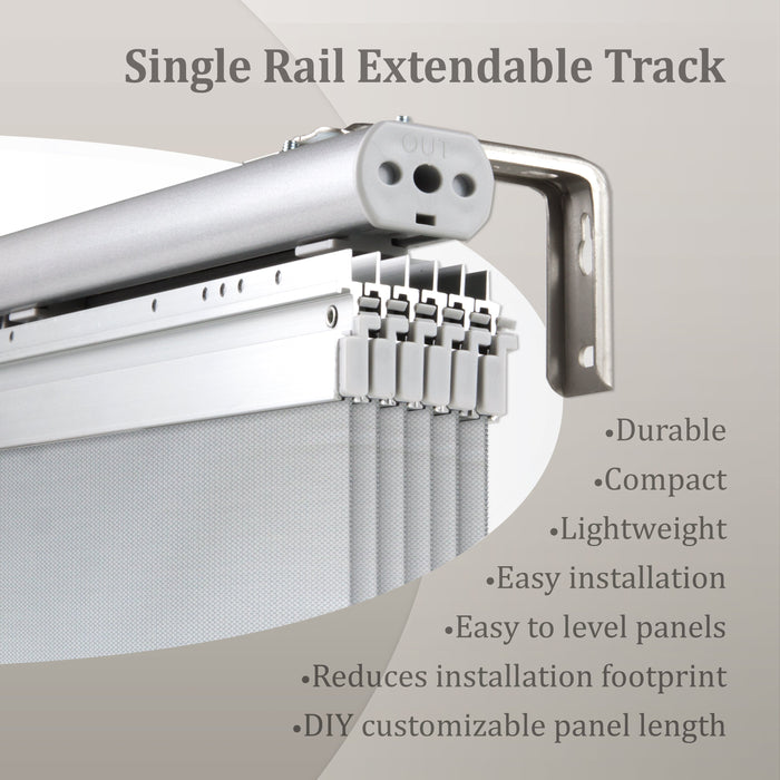 Spruce 3-Panel Single Rail Panel Track Extendable 28"-43"W, Panel width 15.75" - 80% LIGHT-FILTERING