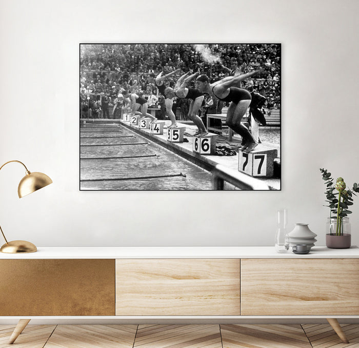 swimming competition at berlin Olympic Games in 1936  by Bridgeman Images  on GIANT ART - black and white photgraphy