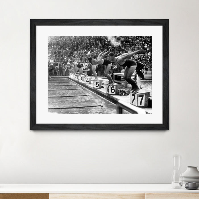 swimming competition at berlin Olympic Games in 1936  by Bridgeman Images  on GIANT ART - black and white photgraphy