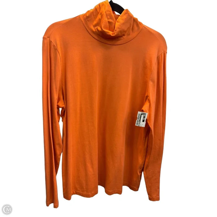 Top Long Sleeve Basic By Lands End In Orange, Size: Xl